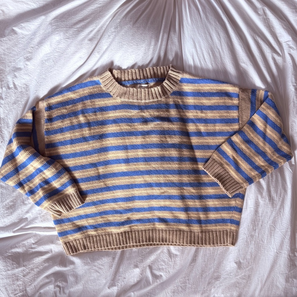 James Street Co Blake Pullover Striped Camel XL